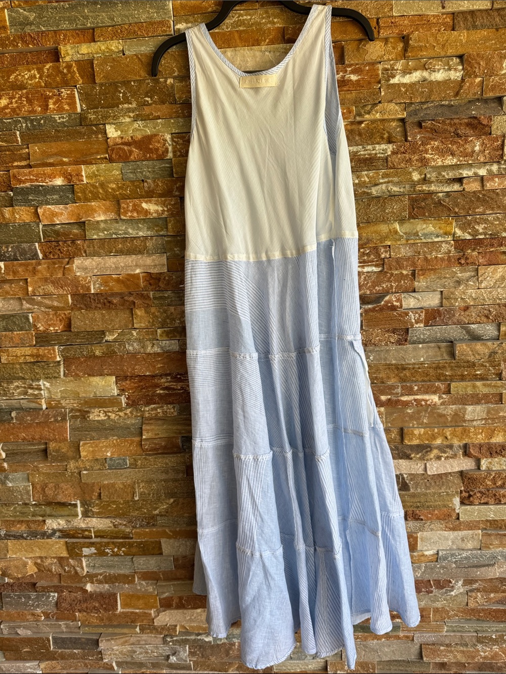 CP Shades Gorsuch Linen Maxi Dress Light Blue White No Size Tag Measure Listed - Picture 3 of 16